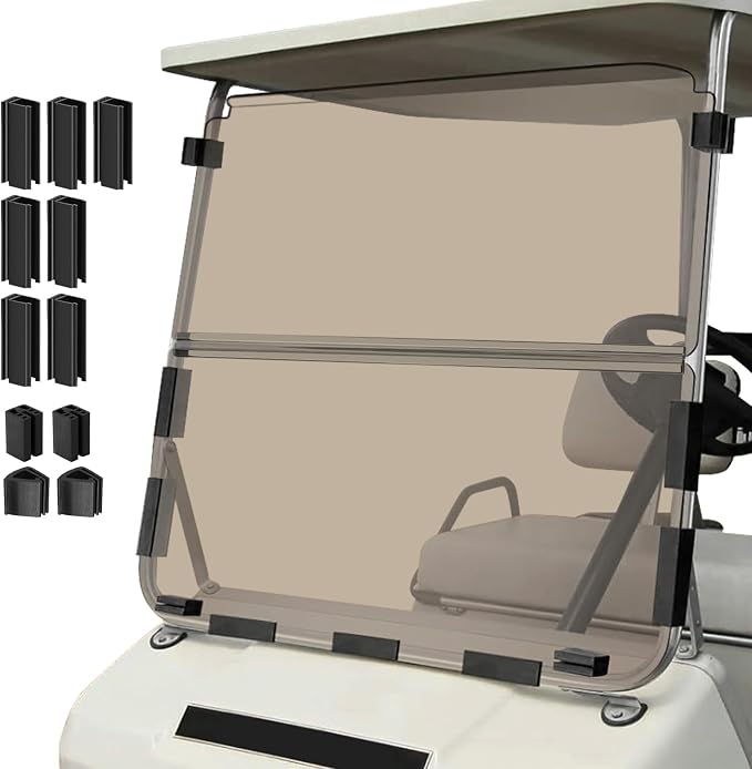 Golf Cart Foldable Windshield 3/16" Only Fits 1982-2000 Club Car DS 1"×1" by Cartalia