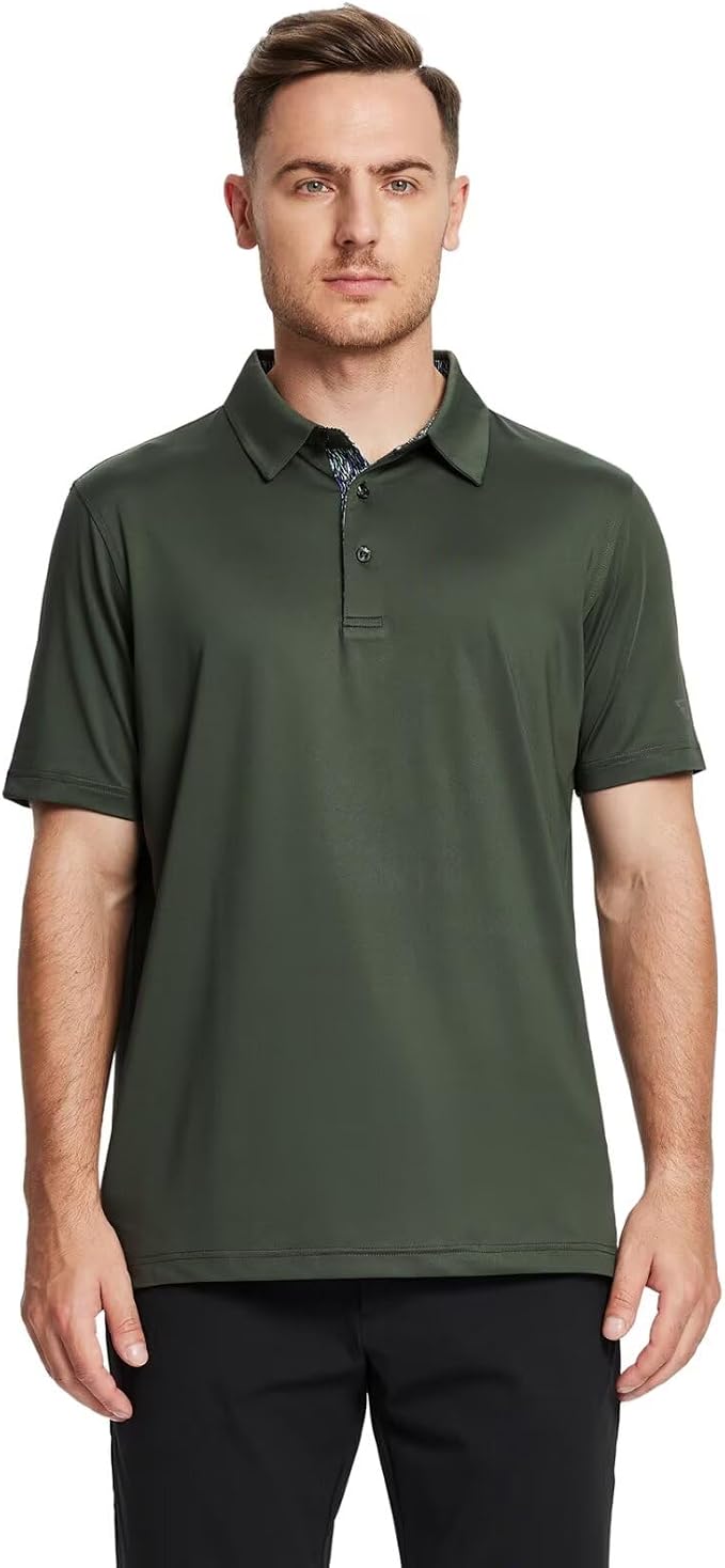 Mens Polo Shirts Short and Long Sleeve Casual Solid Stylish Dry Fit Performance - Image 2