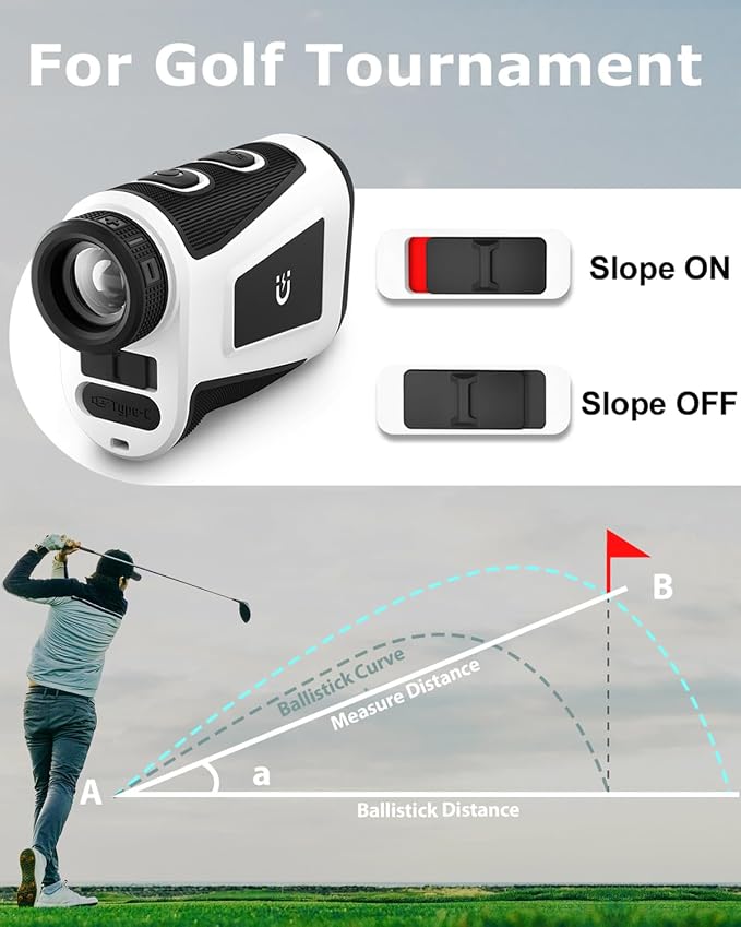 X1 Golf Rangefinder with Slope, Flagpole Lock and Vibration, 660/1100YDS Laser - Image 3