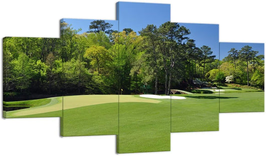 Augusta National Wall Art for Office - Augusta Golf Course Wall Art for Living Room Bedroom Bathroom - Augusta Golf Course Pictures Posters Canvas Prints Framed Ready to Hang(60''W x 32''W)