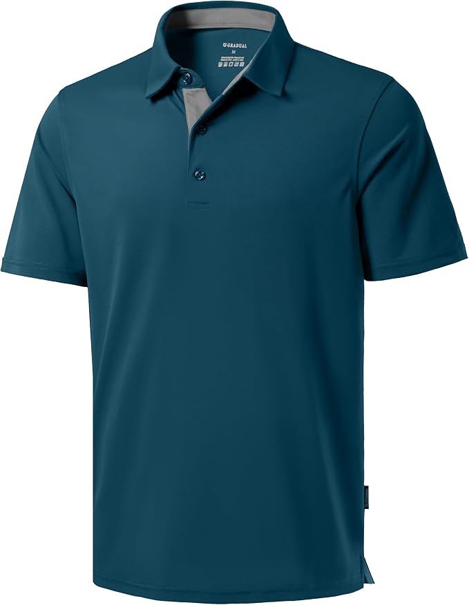 Men's Golf Shirts Dry Fit Moisture Wicking Performance Short Sleeve Collared by GGradual