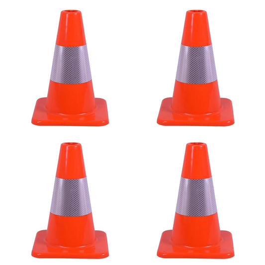 4 Pack 12" Orange Traffic Cones – Durable PVC Safety Cones with High Visibility for Parking, Construction, Sports & Training – Weather-Resistant (12 inch -4Pack)