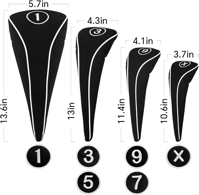 Golf Club Head Covers with Zipper - Image 5