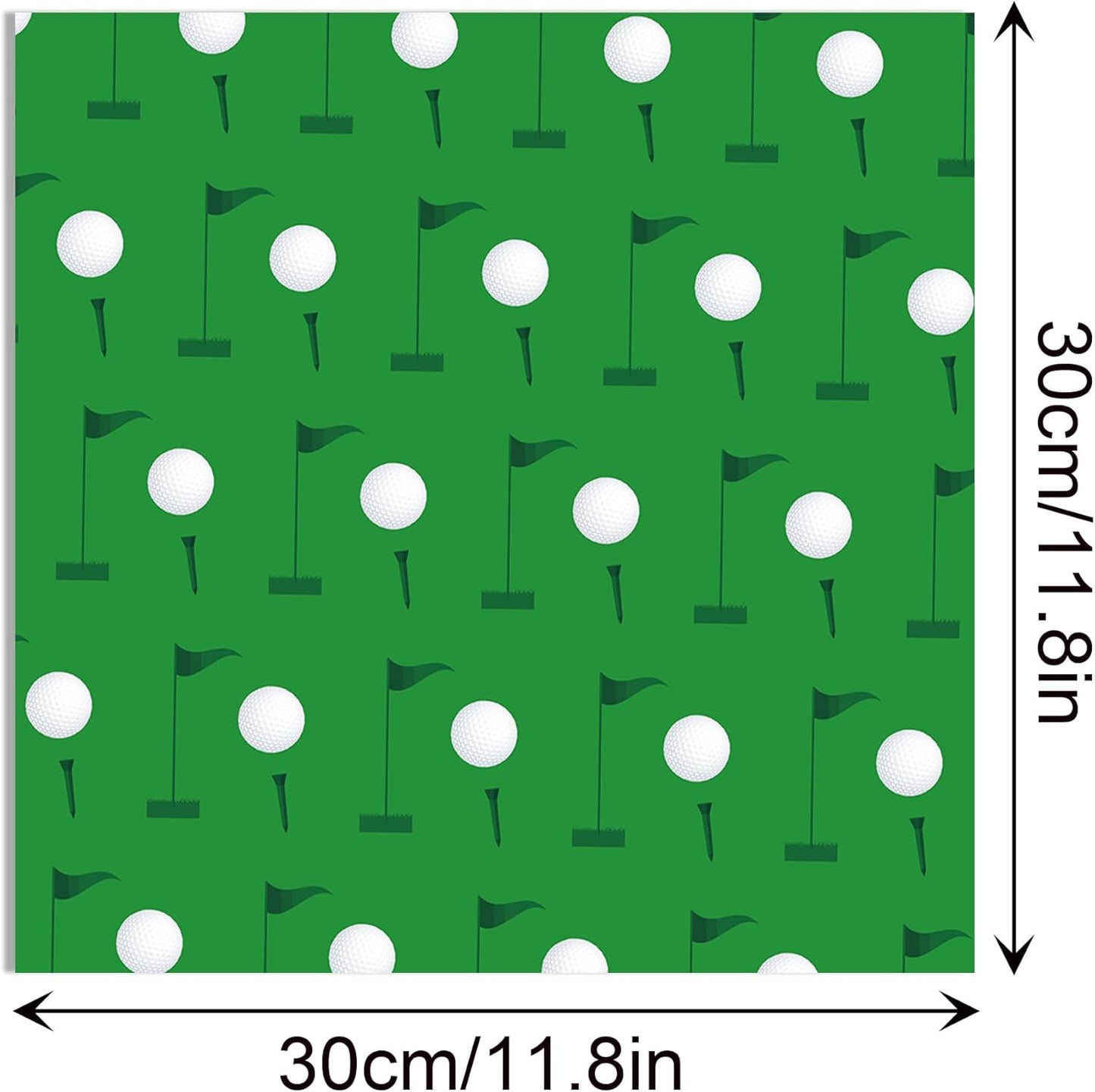 24 Sheets Golf Scrapbook Pad 12'' x 12'' Green White Golf Ball Double-Sided Pattern Paper Sports Golfing Golf Scrapbooking Paper for Background Card Making Origami DIY Craft
