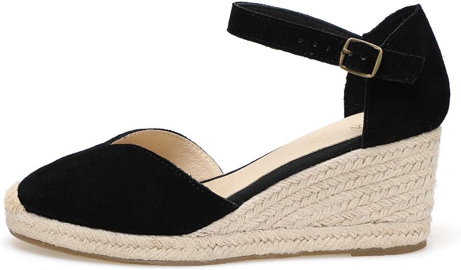 Platform Wedges Sandals for Women, Ankle-Strap, Cap Toe, Summer Espadrilles - Image 2