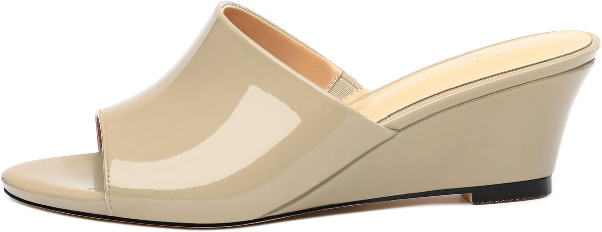 Wedge Sandals for Women Open Toe Wedge Heels Womens Matte High Heel Sandal - Image 2