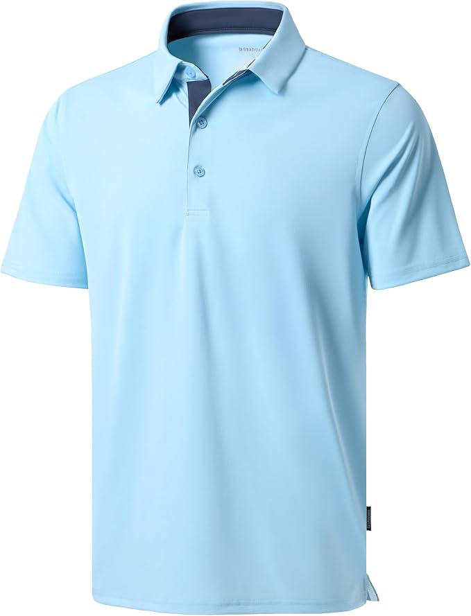 Men's Golf Shirts Dry Fit Moisture Wicking Performance Short Sleeve Collared by GGradual