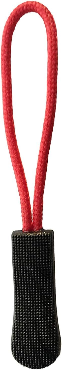 20PCS Replacement Zipper Pulls Zip Cord Puller Slider for Bags Tent Clothes (Red)