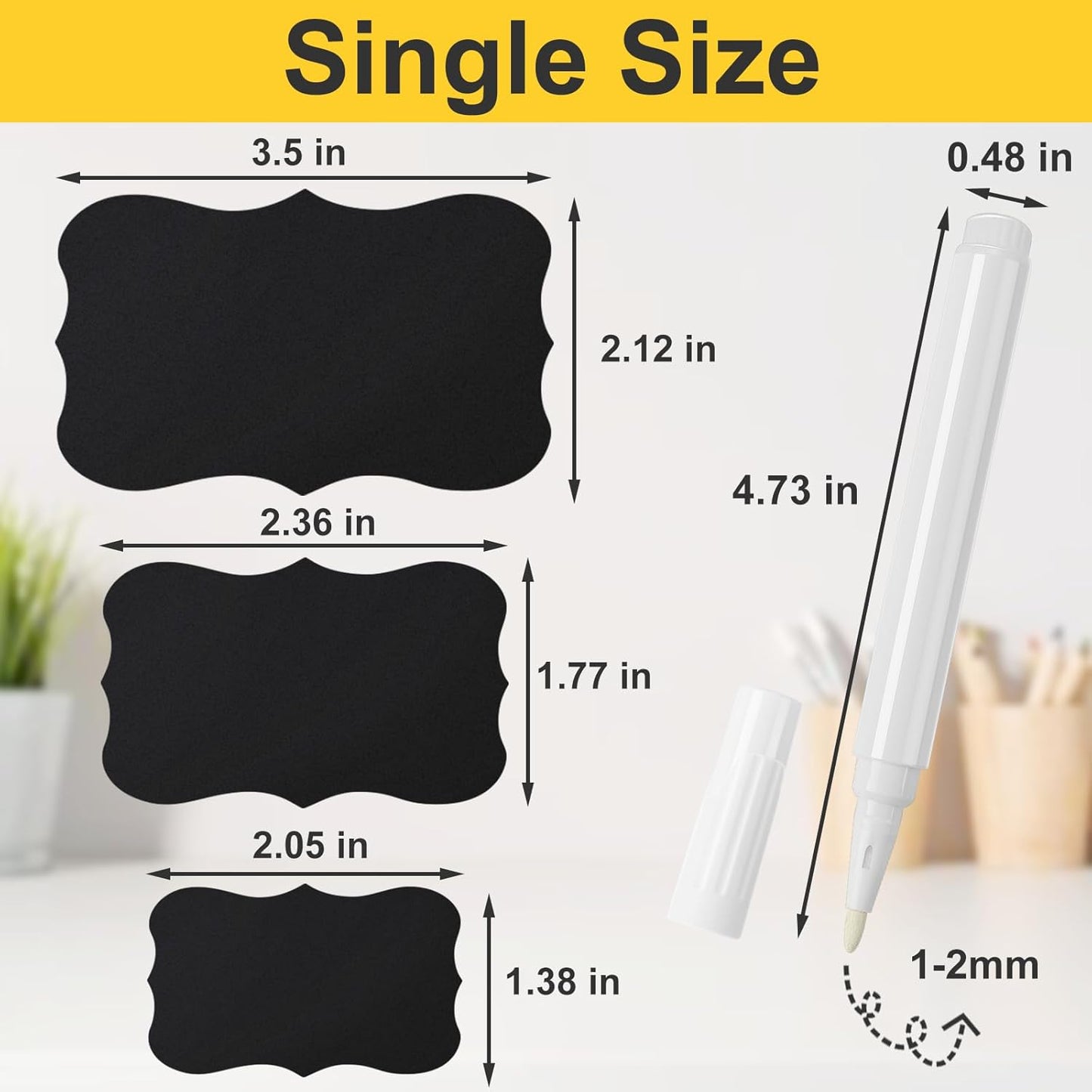 120 Pcs Chalkboard Labels for Storage Bins, Chalk Labels for Containers, Waterproof Mason Jar Labels, Reusable Chalk Labels for Mason Jar, Parties Decoration, Weddings, 2 Liquid Markers