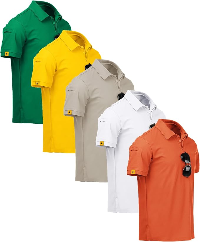 ZITY 5 Pack Mens Polo Shirt Short Sleeve Sports Golf Tennis T-Shirt by ZITY