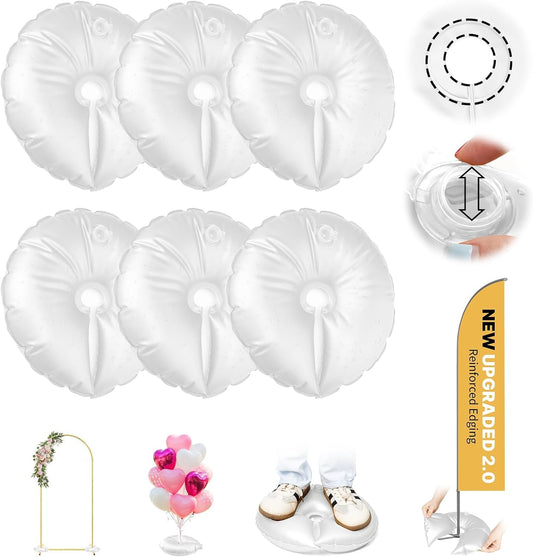 2 Pack Water Weight Bags for Balloon Column Stand And Balloon Arch, Openable Water Fillable Base for Party Wedding Graduation Decor Supplies Accessories, 10 lbs (White)