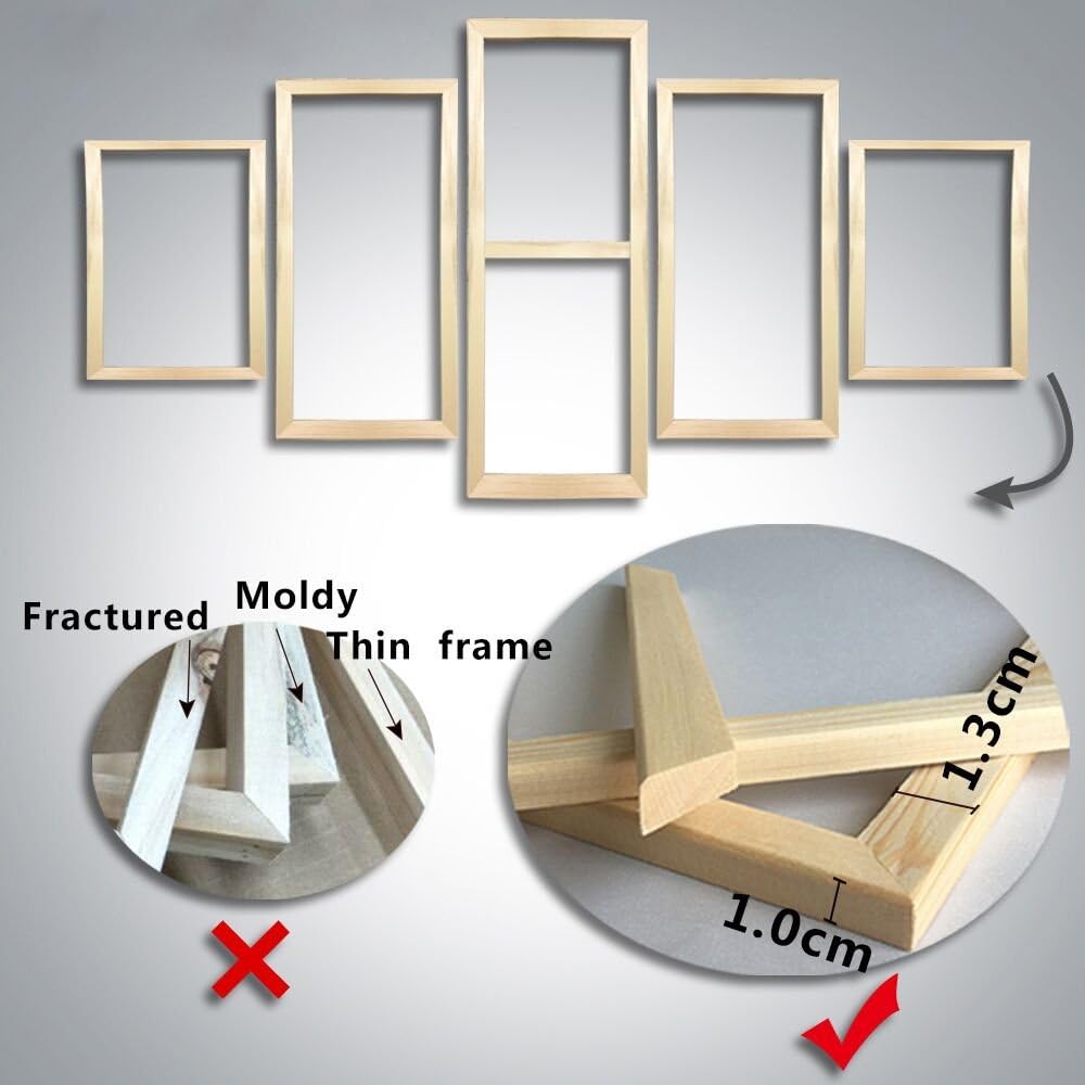 House Decorations Living Room Vintage Golf Club Pictures White Ball Paintings 5 Piece Prints on Canvas Golfing Wall Art Contemporary Artwork Wooden Framed Gallery-Wrapped Ready to Hang(60''Wx32''H)