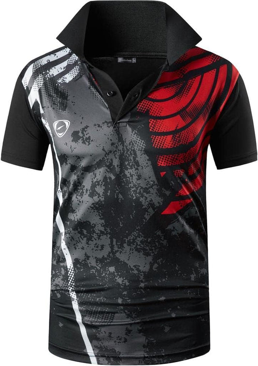 jeansian Men's Sport Outdoor Quick Dry Fit Short Sleeves Polo Tee Shirt Tshirt T-Shirt Tops Golf Tennis Bowling LSL195
