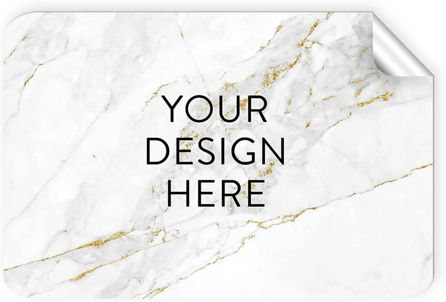 100 Custom Vinyl Stickers - Upload Your own Image, Text, Design, Logo - Personalized Logo Labels for Handmade, Packaging, Bottle, Jars, Candle, Brand Stickers (Gold Marble, 5x3)