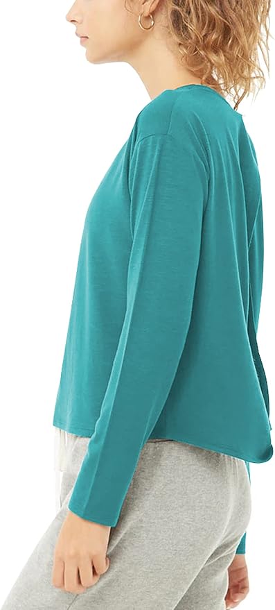 Bestisun Long Sleeve Workout Shirts Yoga Dance Tops Open Back Athletic Clothes - Image 5
