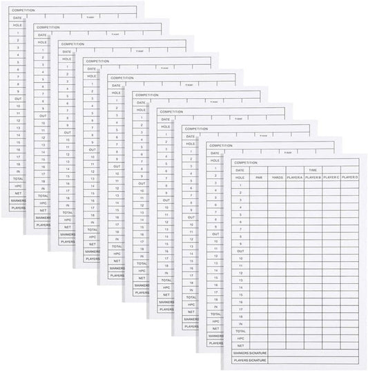 30pcs Golf Scorecards Durable Coated Paper Score Record Tools for Keeping Lightweight and Portable Design for Golf Courses and Statistics Tracking
