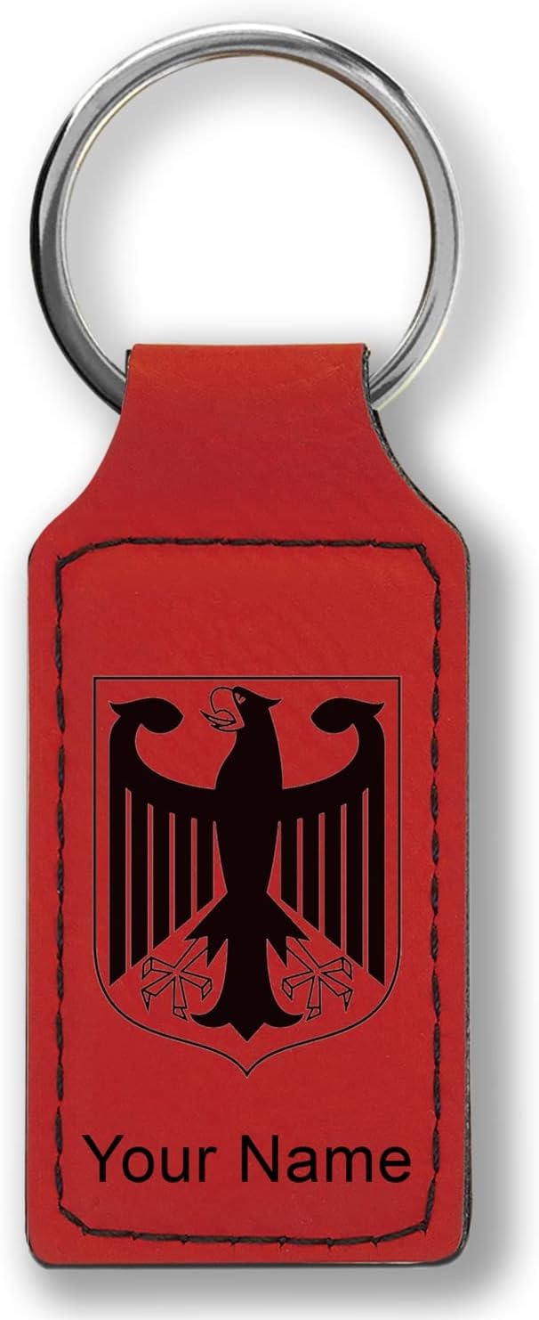 LaserGram Rectangle Keychain, Coat of Arms Germany, Personalized Engraving by LaserGramCustomEngravedGifts