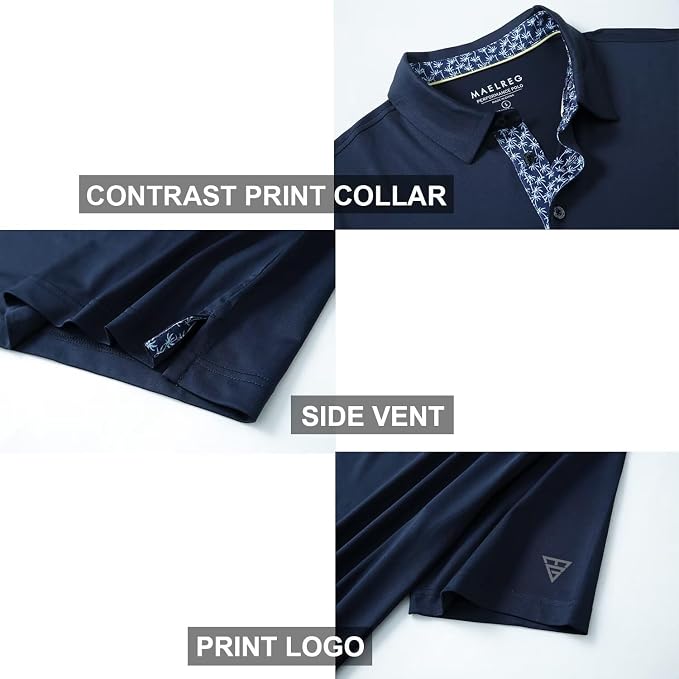 Mens Polo Shirts Short and Long Sleeve Casual Solid Stylish Dry Fit Performance - Image 4