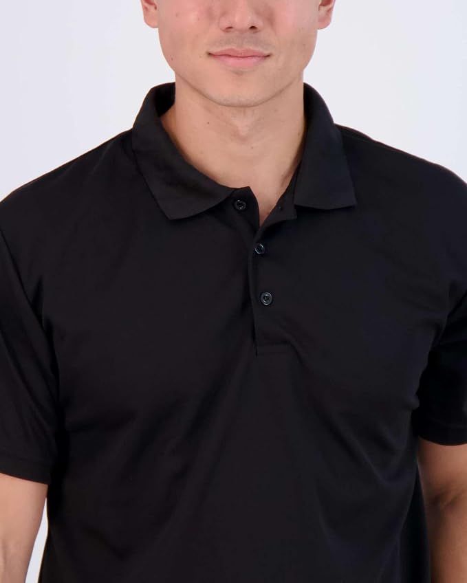 Real Essentials 3 Pack: Men's Quick-Dry Short Sleeve Athletic Performance Polo - Image 3