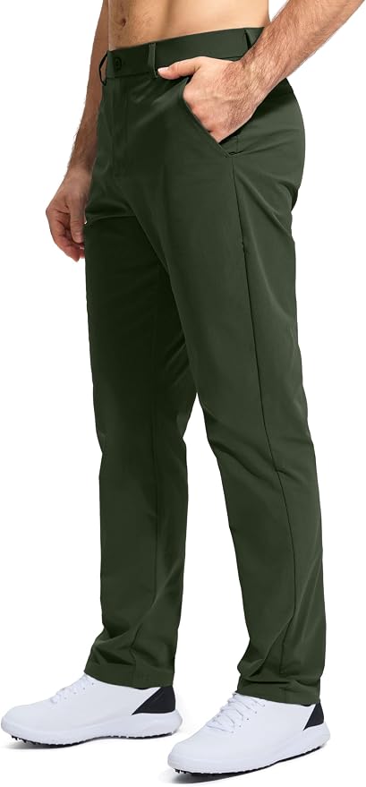 Pudolla Men's Golf Pants Stretch Work Dress Comfy Pants 30"/32"/34" Lightweight - Image 3