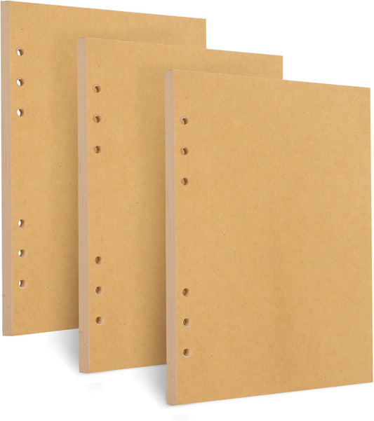 A5 Refill Paper, [3 Pack] Toplive 100GSM Thick Refillable 6 Hole Filler Inserts - 135 Sheets (270 Pages) for 6 Ring Binder Journal Notebook, Kraft
