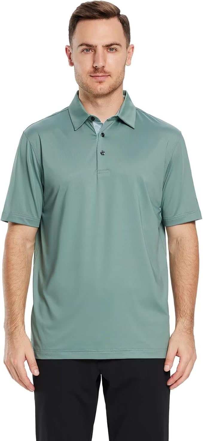 Mens Polo Shirts Short and Long Sleeve Casual Solid Stylish Dry Fit Performance - Image 2