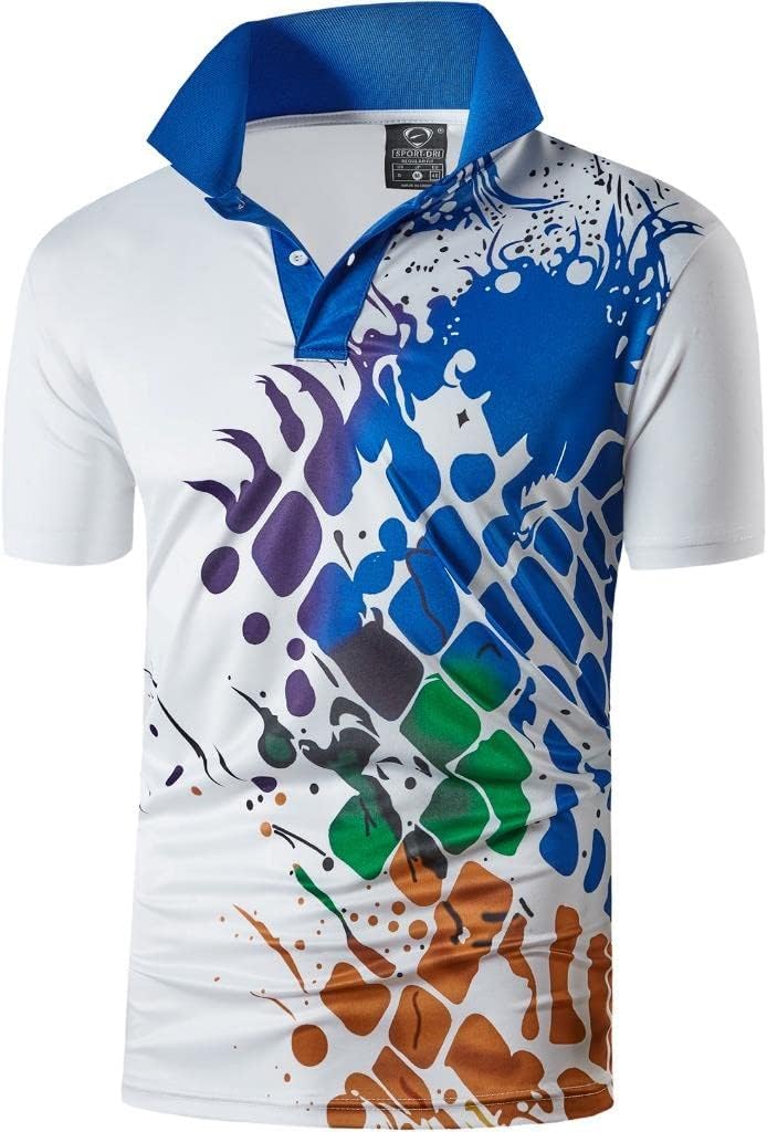 jeansian Men's Sport Outdoor Quick Dry Fit Short Sleeves Polo Tee Shirt Tshirt T-Shirt Tops Golf Tennis Bowling LSL195