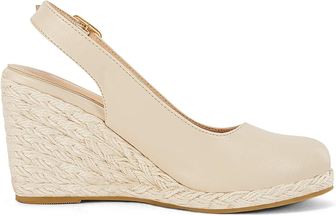 Womens Espadrilles Wedge Sandals Closed Toe Slingback Wedges Pumps Platform - Image 4