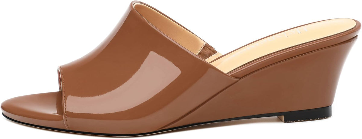 Wedge Sandals for Women Open Toe Wedge Heels Womens Matte High Heel Sandal - Image 2
