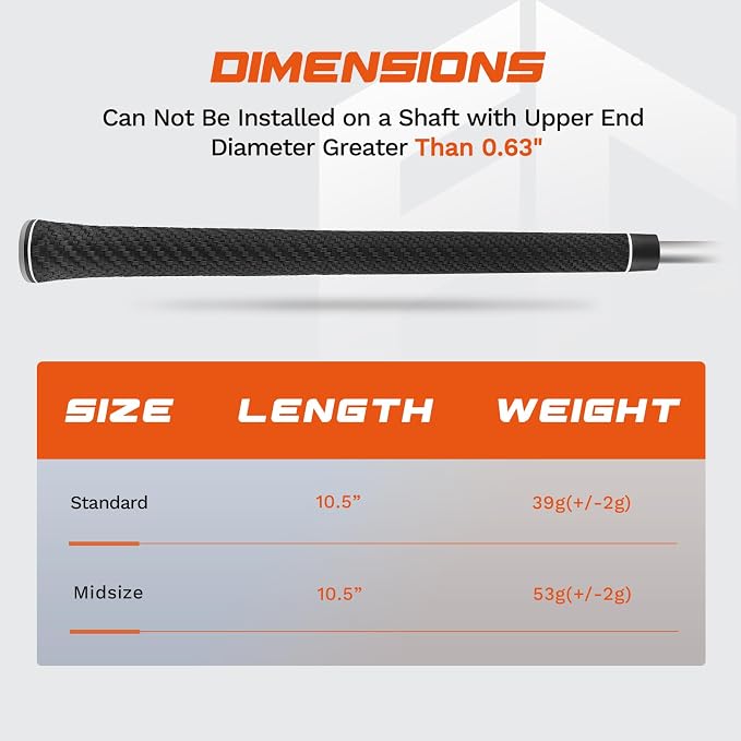 Lightweight Golf Grips with Full Regrip Kit, Carbon Fiber Texture, - Image 5