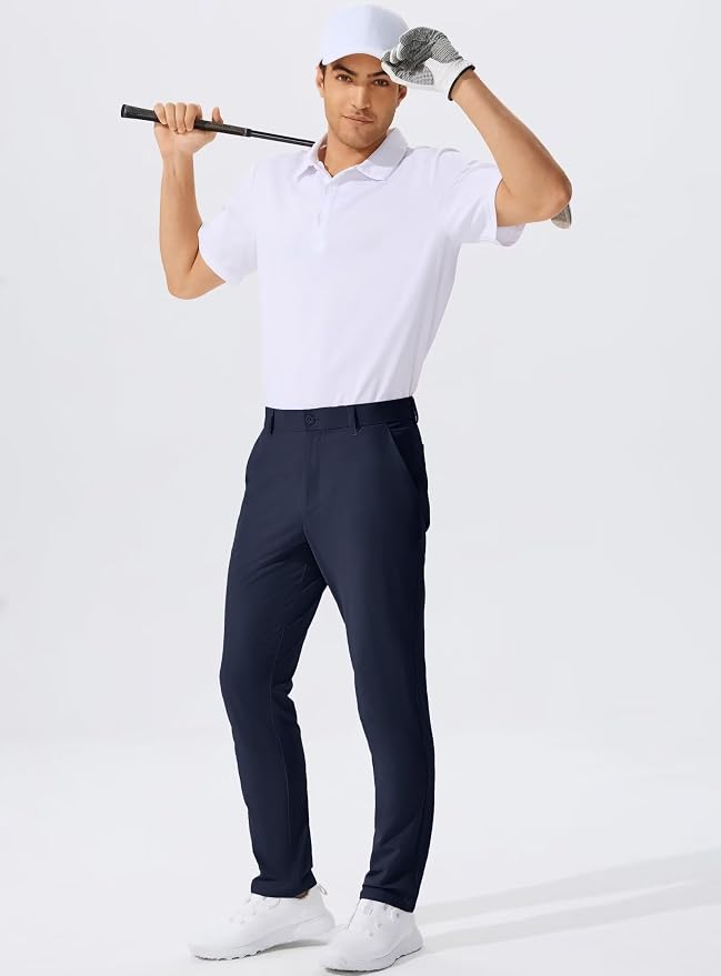 QPNGRP Men's Golf Pants 30"/32"/34" Inseam Lightweight Stretch Work Dress Pants - Image 2
