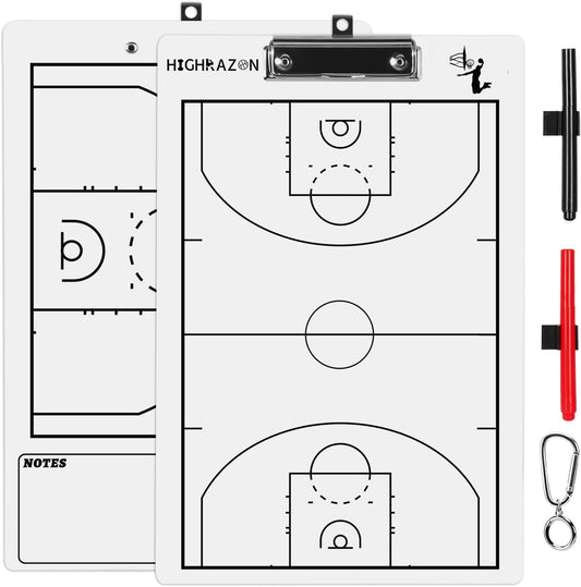 Basketball Coaches Clipboard,White Double-Sided Dry Erase Coach Clipboard, Basketball Whiteboard for Coaches, White Board with Marker for Coaches Gift