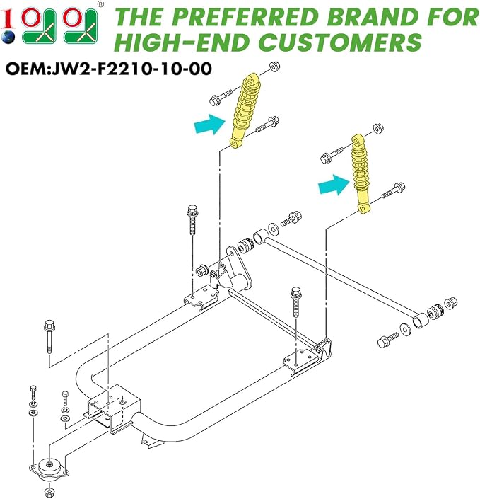 10L0L Golf Cart Rear Shock Absorber Assembly Fits - Image 2