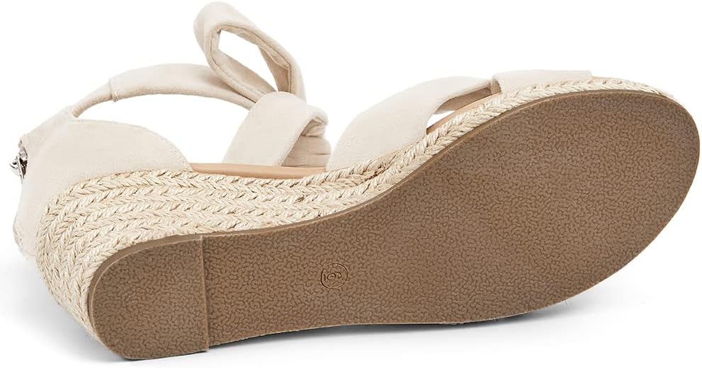 LAICIGO Womens Espadrilles Wedge Sandals Back Zipper Closure Open Toe Platform - Image 6