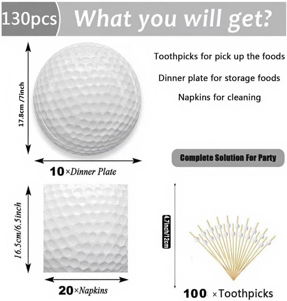 100 Pieces Golf Toothpicks 4.72 Inch Skewers Masters Golf party Decorations Picks Fruit Picks Decorative Toothpicks for Cocktail Sports Party Supplies (golf tooth+food storage)