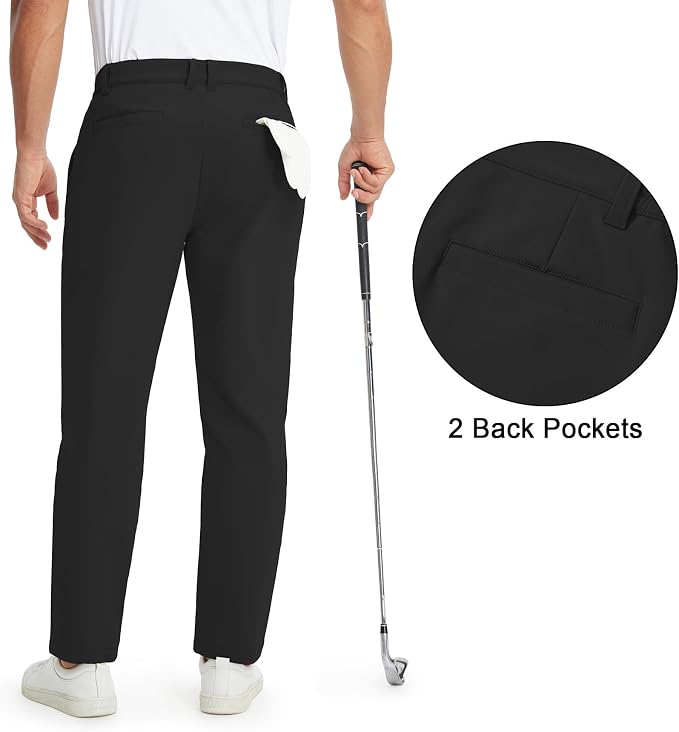 M MAELREG Golf Pants Men Fleece Lined 30"/32"/34" Heat-Tech Dress Pants - Image 2