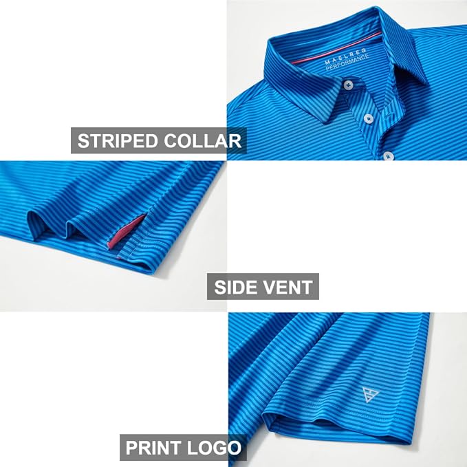 Golf Shirts for Men Dry Fit Short Sleeve Print Performance Moisture Wicking - Image 4