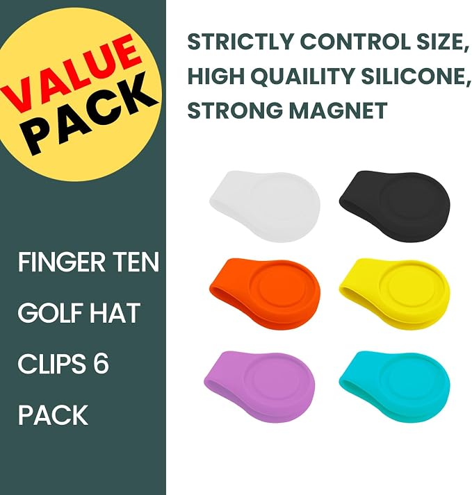 FINGER TEN Golf Ball Marker Hat Clip Magnetic Value 3 4 6 Pack Set Silicone - Image 2