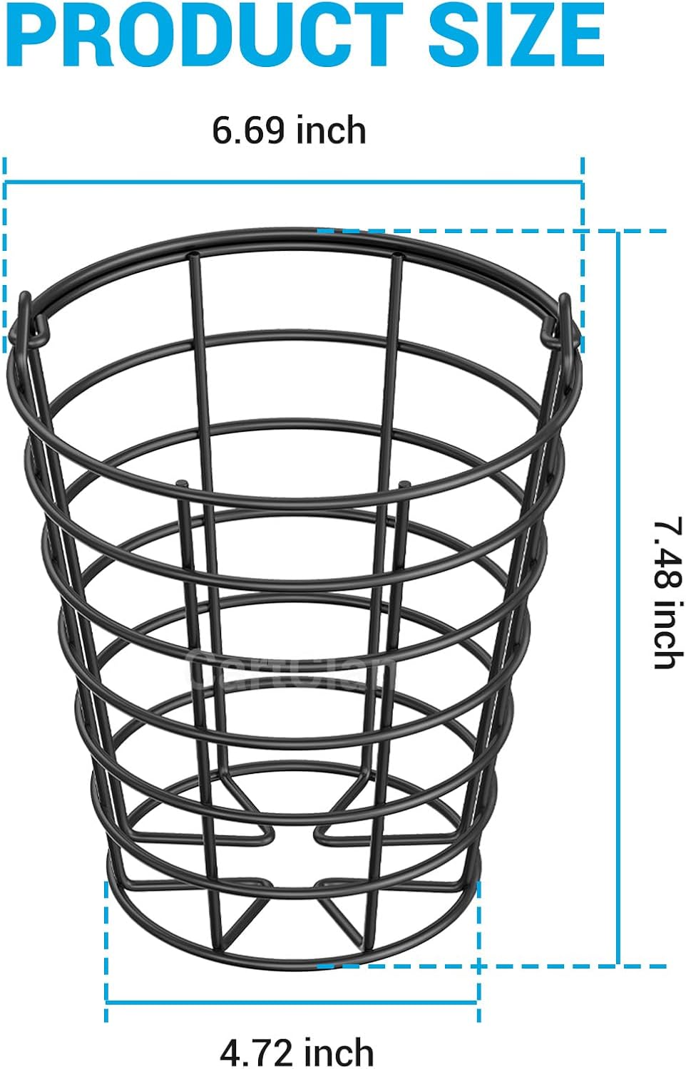 2 Pack Stainless Steel Golf Ball Basket, Golf Ball Container Bucket with Handle, Holds About 45 Balls(Exclude Golf Balls)