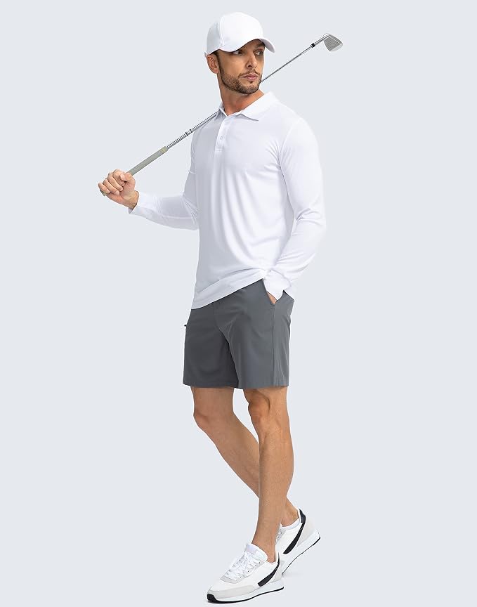 Men's Polo Shirt Long Sleeve Golf Shirts Lightweight UPF 50+ Sun Protection - Image 6
