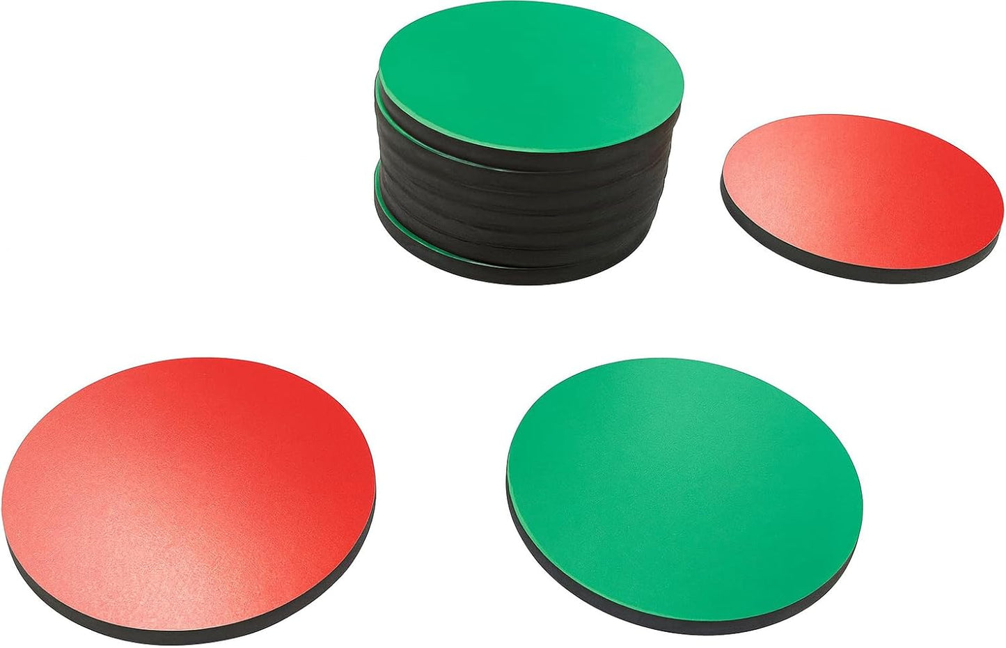 1" x 2" / 25-Pack Rectangular Red/Green Reversible Magnets - Go/No-Go, On/Off Indicators for Efficient Task Management