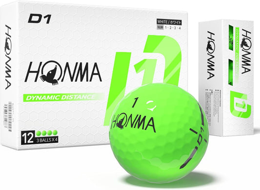 Honma D1 Distance Golf Balls,Extra Soft Feel with Long Distance,High Speed Core with Low Spin Design,Low Compression Golfballs Perfect for Men,Women Beginners,1 Dozen