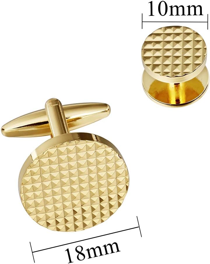 HAWSON Silver/Gold Cufflinks for Men with Tuxedo Shirt Studs,Men Accessories Jewelry with Gift Box,Gifts for Family,Best Friend on Wedding Business Birthday Anniversary