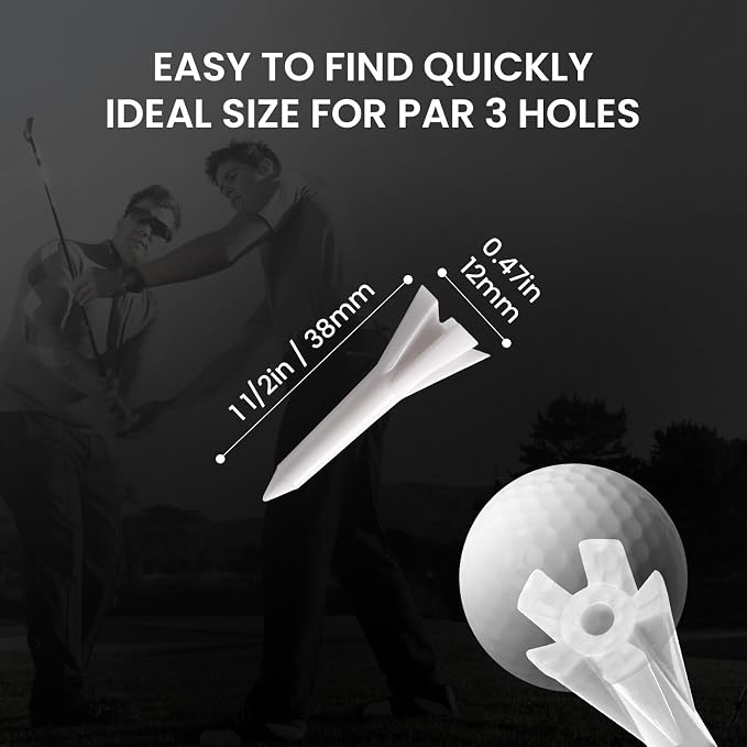 Golf Tees Plastic 1 1/2 inch Value 300 600 Pack, Upgrade More Unbreakable Bulk - Image 3