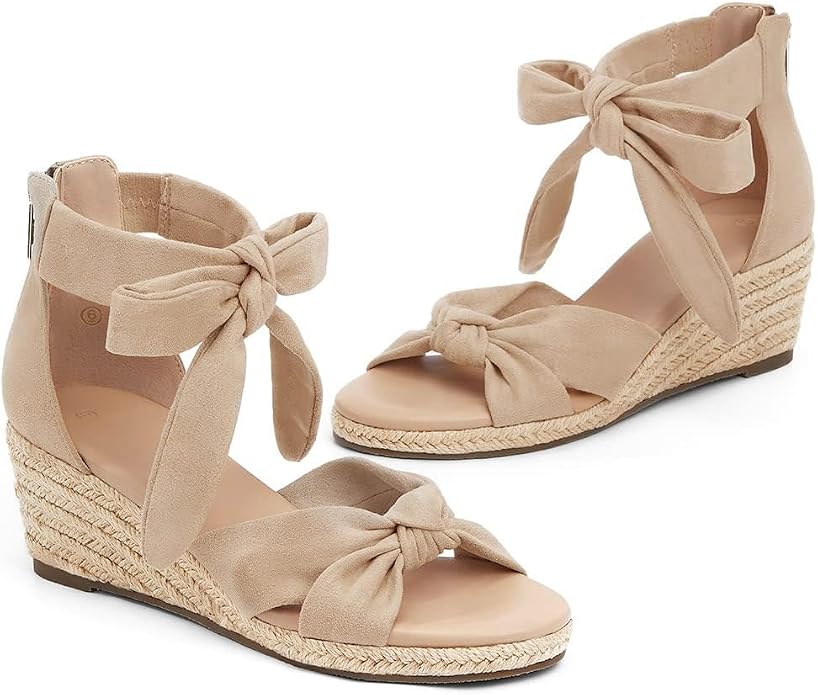 LAICIGO Womens Espadrilles Wedge Sandals Back Zipper Closure Open Toe Platform - Image 4