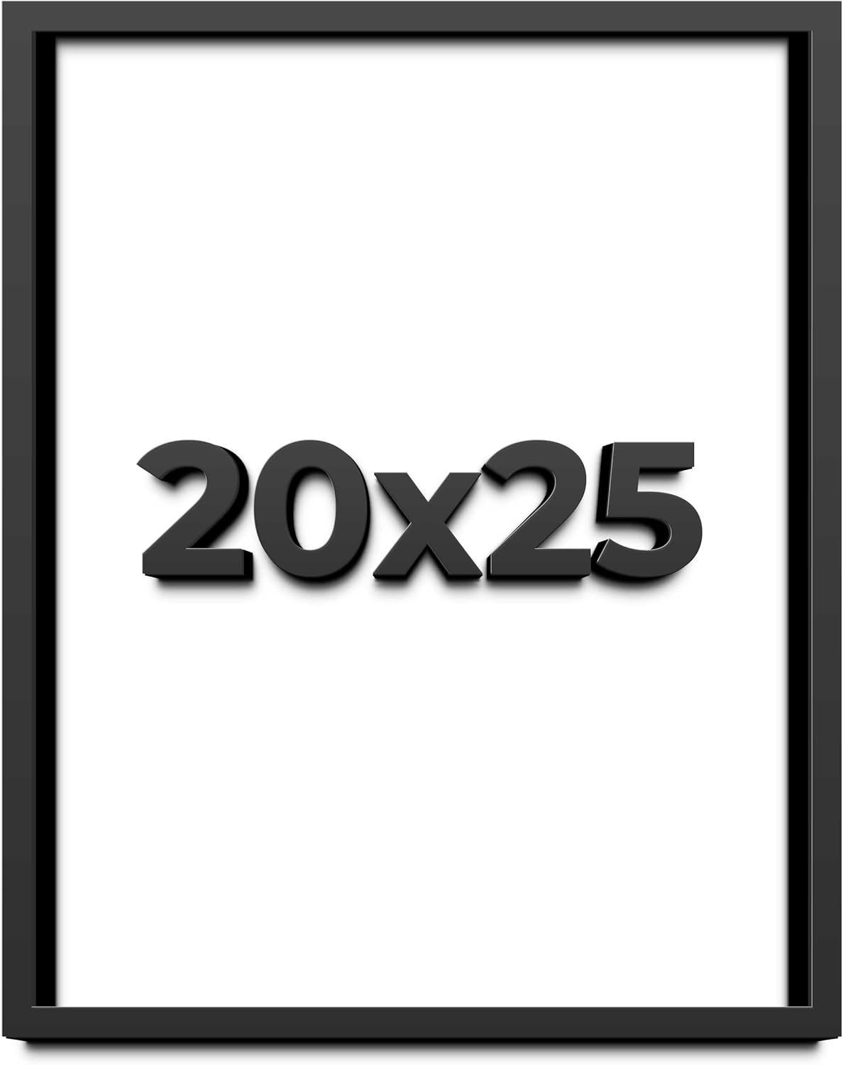20x25 Shadow Box Black Solid Wood Display Frame with White Acid-Free Backing UV Acrylic & Hanging Hardware - with 3/4" Usable Depth