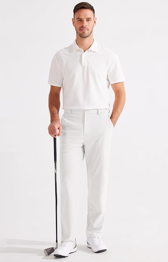 Libin Men's Golf Pants Classic Fit Flat Front Work Dress Pants 29" 31" 33" - Image 5