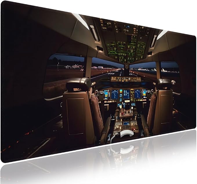 Wknoon. Extra Large Gaming & Office Mouse Pad – Boeing 777 Airplane Cockpit by Wknoon