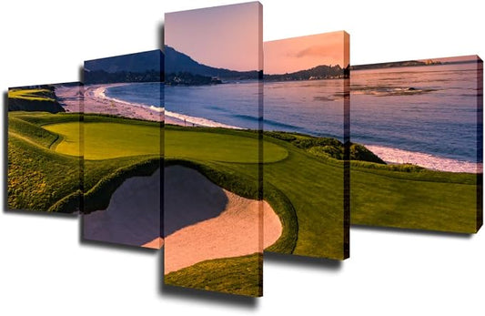 Native America Wall Pictures for Living Room Public Golf Course of Pebble Beach by TUMOVO