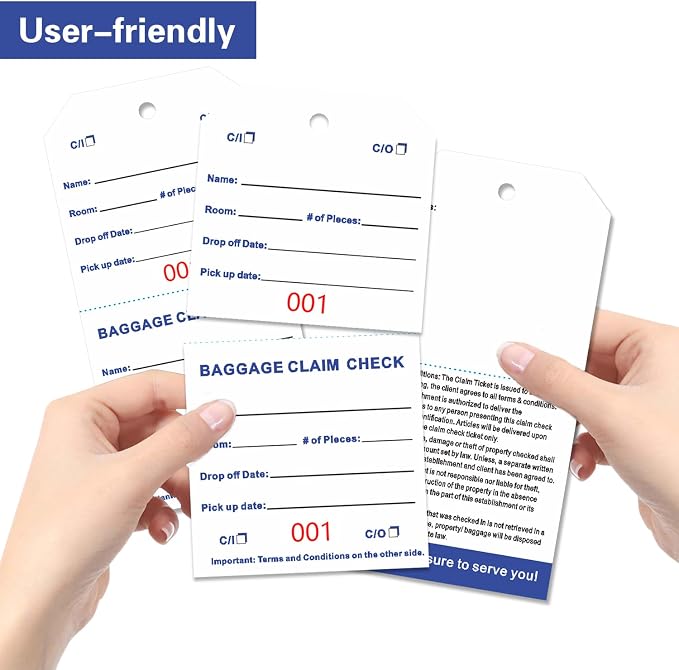 1000 Baggage Claim Check Tags - Image 5